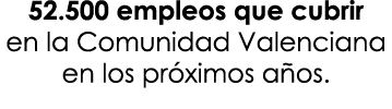 52.500 empleos que cubrir en la Comunidad Valenciana en los pr ximos a os.